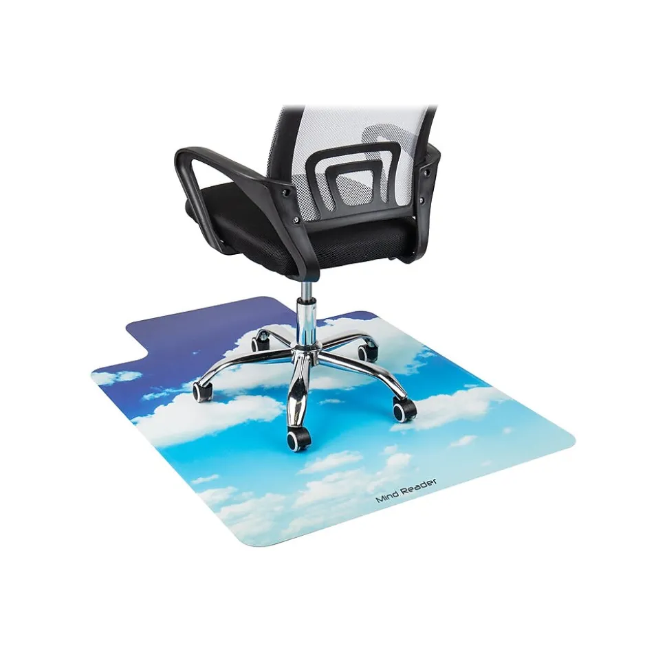 Mind Reader Hard Floor Chair Mat with Lip, 47" x 35", Blue, Polycarbonate (SKYMAT-ASST)