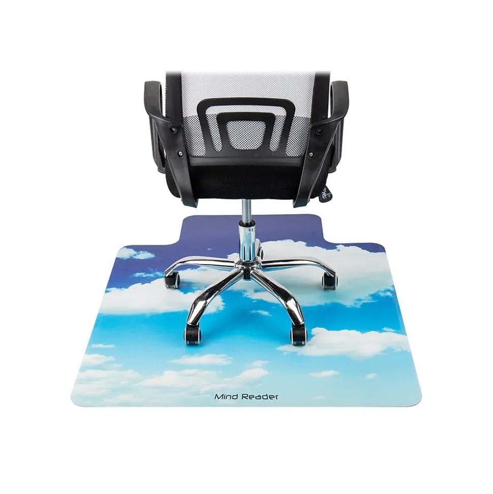 Mind Reader Hard Floor Chair Mat with Lip, 47" x 35", Blue, Polycarbonate (SKYMAT-ASST)