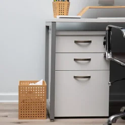 Mind Reader Lattice Collection Bamboo Wastepaper Basket Set, 1.9 and 2.6 Gallon, Brown (2LATGARB-BRN)