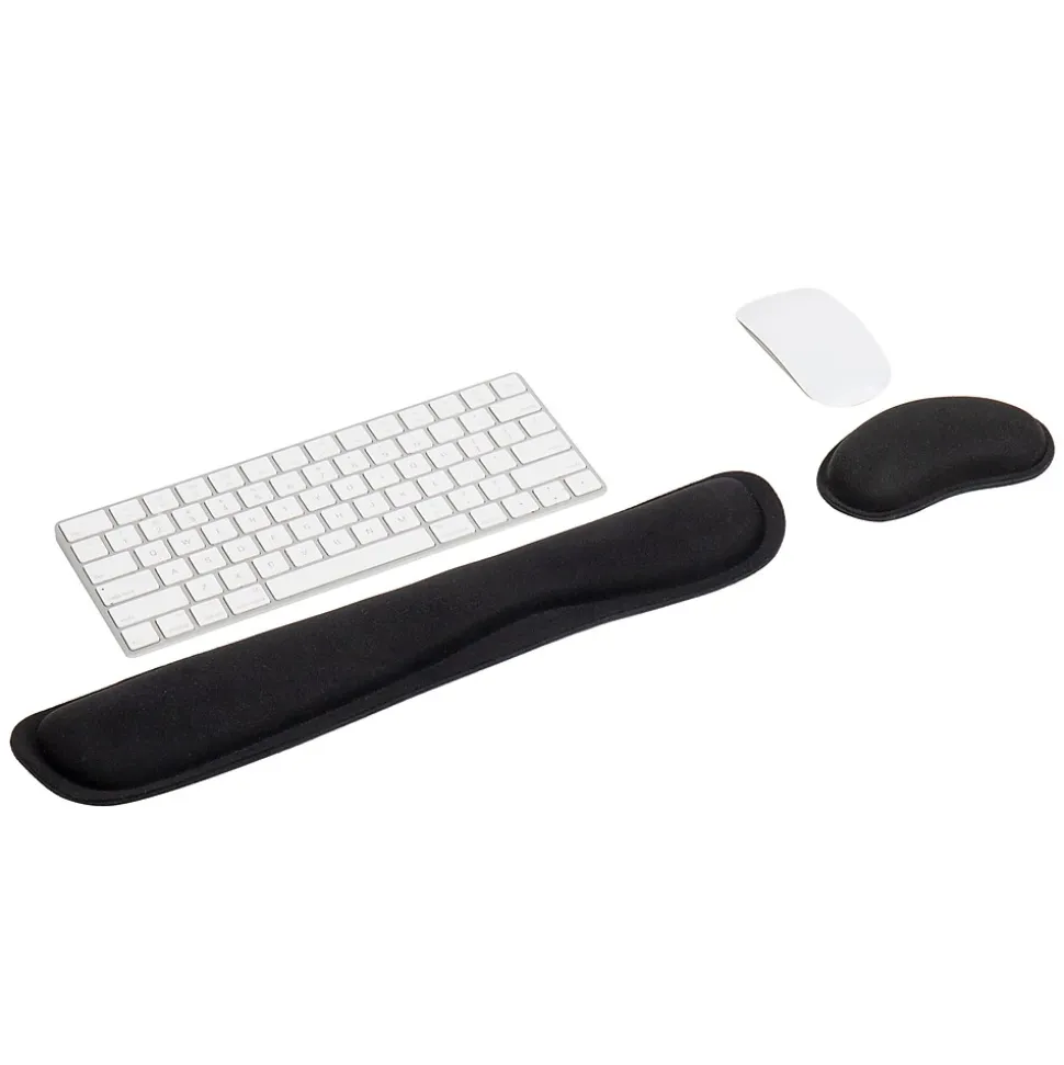 Mind Reader Memory Foam Gaming Ergonomic Keyboard and Mouse Wrist Rest Set, Black (WRESTGEL-BLK)