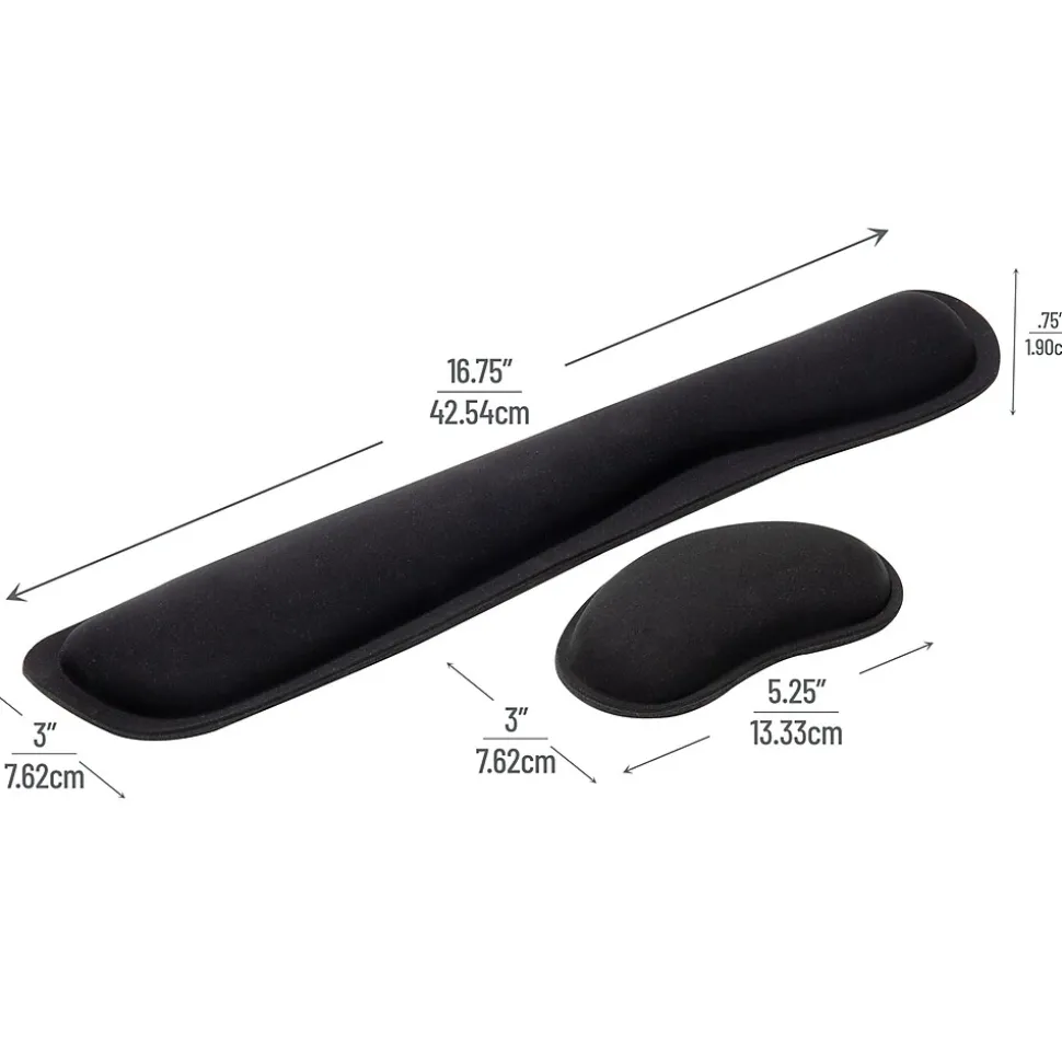 Mind Reader Memory Foam Gaming Ergonomic Keyboard and Mouse Wrist Rest Set, Black (WRESTGEL-BLK)
