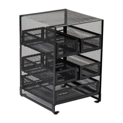 Mind Reader Metal 5-Compartment Tea Bag Organizer, 120 Tea Bag Capacity, Black (MMTDR5-BLK)