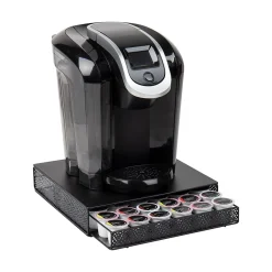 Mind Reader Metal Single Serve Coffee Pod Drawer, 36 Pod Capacity, Black (MTRAY-BLK)