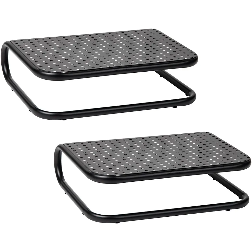 Mind Reader Monitor Stand and Ventilated Desktop Organizer, Black, 2/Pack (2CHORDMON-BLK)