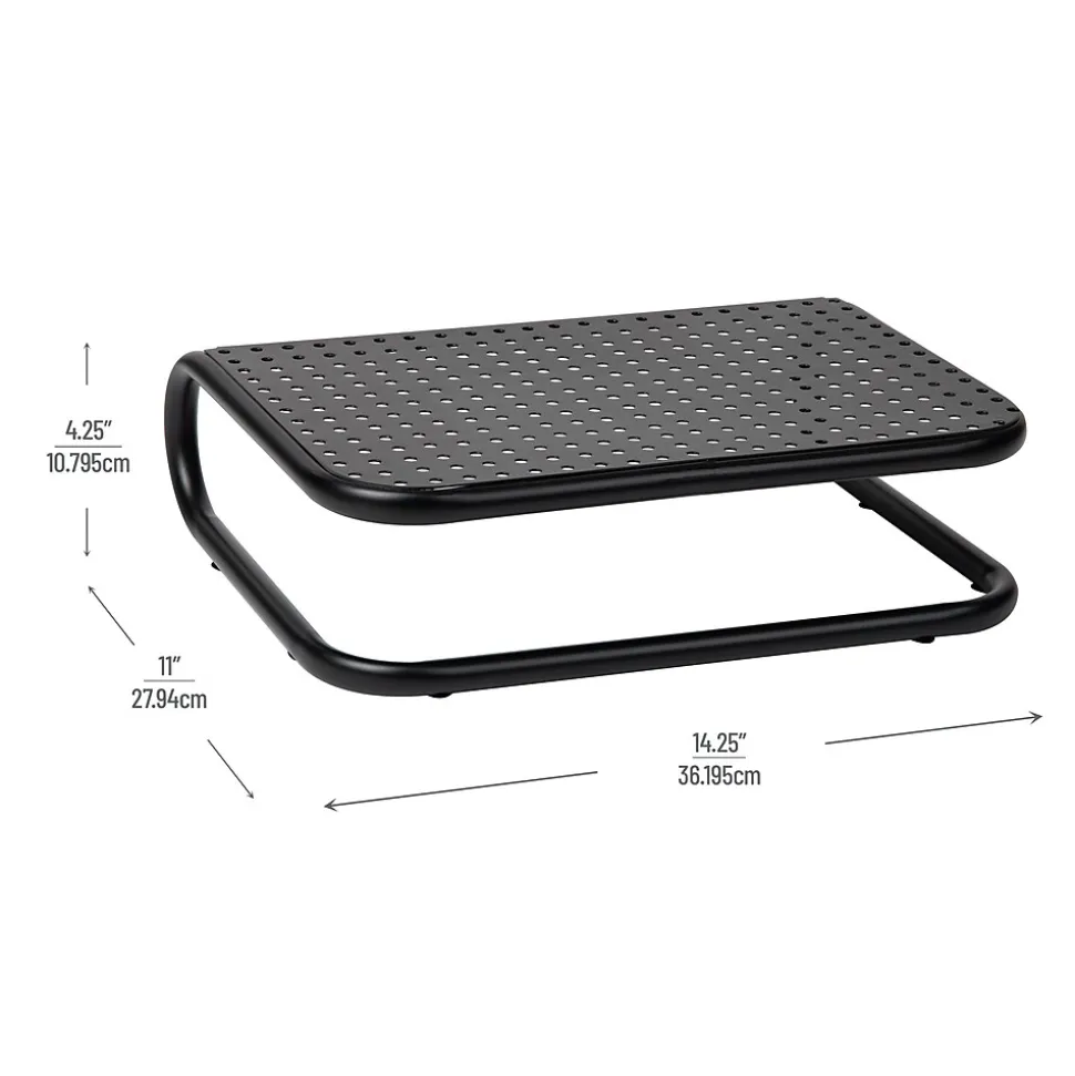 Mind Reader Monitor Stand and Ventilated Desktop Organizer, Black, 2/Pack (2CHORDMON-BLK)