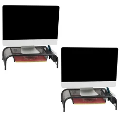 Mind Reader Monitor Stand with Paper Tray, Up to 24