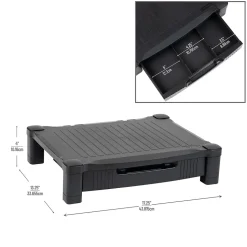 Mind Reader Monitor Stand Riser with Drawer Storage, Black (DRPLMONST-BLK)