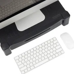 Mind Reader Monitor Stand Riser with Drawer Storage, Black (DRPLMONST-BLK)