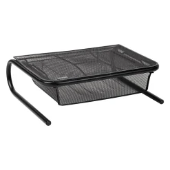 Mind Reader Monitor Stand Ventilated with Paper Tray, Black (MESHKING-BLK)