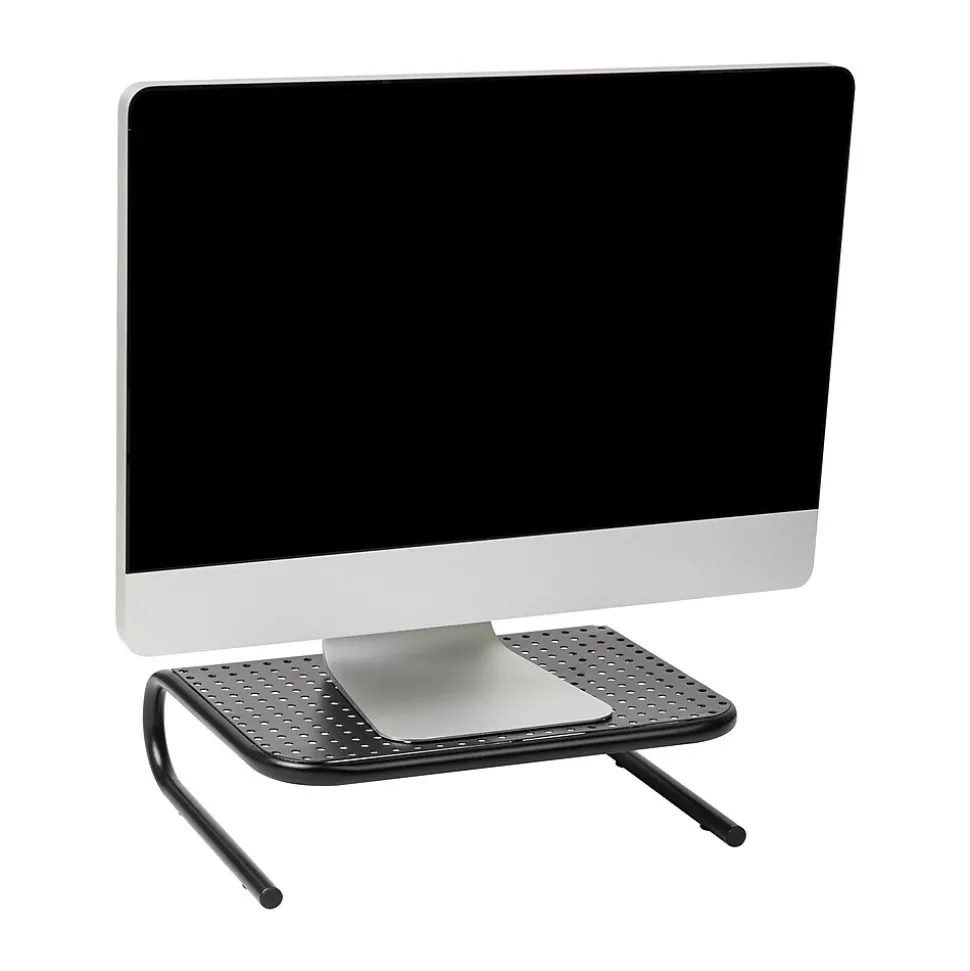 Mind Reader Monitor Stand and Ventilated Laptop Riser, Black (METMONST-BLK)