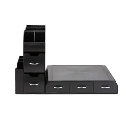 Mind Reader Plastic Coffee Pod Drawer 14 Compartment Condiment Organizer Set, 36 Pod Capacity, Black (CMB02-BLK)