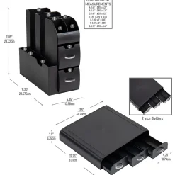 Mind Reader Plastic Coffee Pod Drawer 14 Compartment Condiment Organizer Set, 36 Pod Capacity, Black (CMB02-BLK)