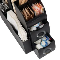Mind Reader Plastic Coffee Pod Drawer 14 Compartment Condiment Organizer Set, 36 Pod Capacity, Black (CMB02-BLK)