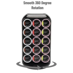 Mind Reader Plastic Coffee Pod Carousel Countertop Organizer, 30 Pod Capacity, Black (CRS02-BLK)