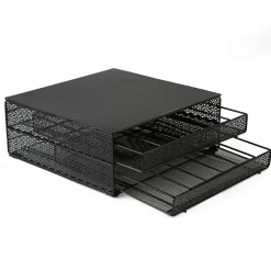 Mind Reader Plastic Coffee Pod Organizer with 2 Drawers, 72 Pod Capacity, Black (DBMTRAY-BLK)