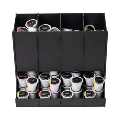 Mind Reader Plastic 4-Compartment Single Serve Coffee Pod Dispenser, 120 Pod Capacity, Black (CPODBK-BLK)