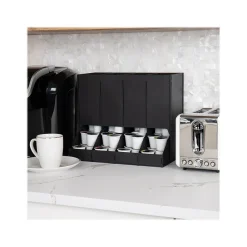Mind Reader Plastic 4-Compartment Single Serve Coffee Pod Dispenser, 120 Pod Capacity, Black (CPODBK-BLK)