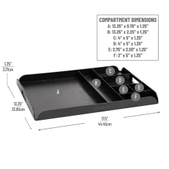 Mind Reader Plastic 7-Compartment Countertop Coffee Organizer Tray, Black (KEUTRAY-BLK)