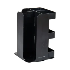 Mind Reader Plastic 8-Compartment Cup and Condiment Carousel Countertop Organizer, Black (CUPOSPIN-BLK)