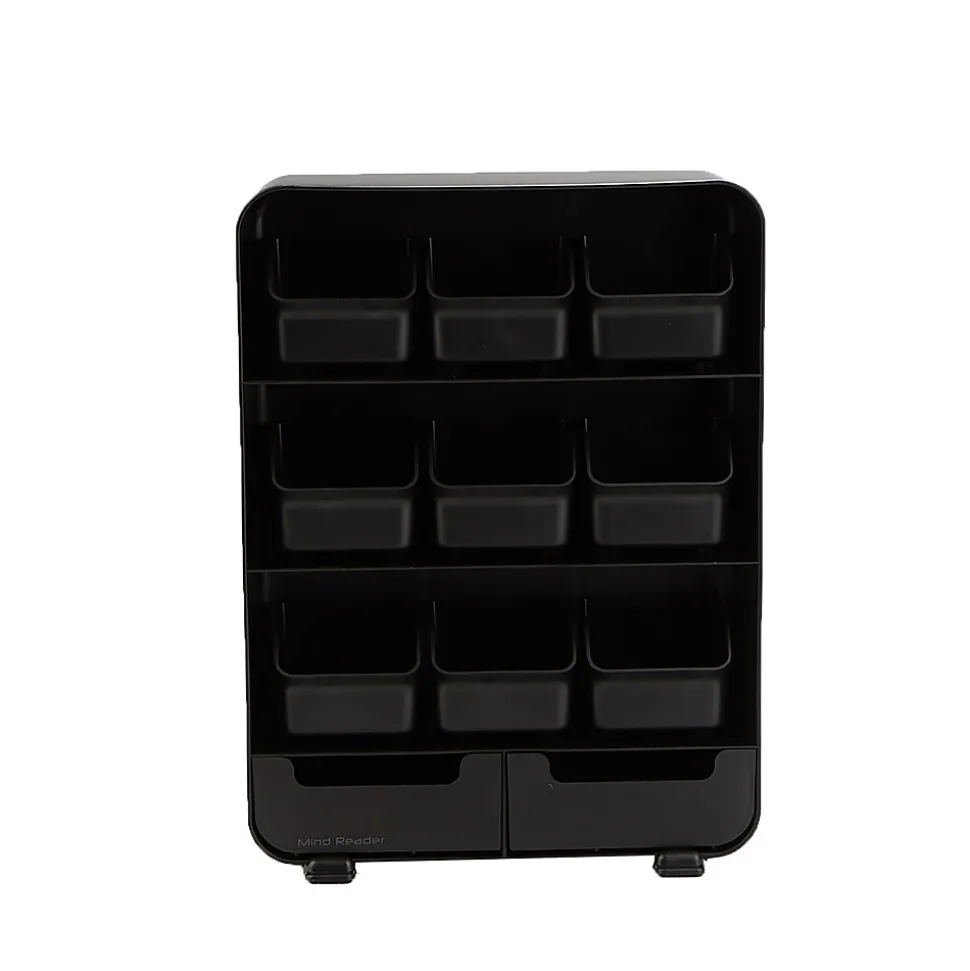 Mind Reader Plastic 11-Drawer Tea Bag Organizer, Black (TBORG-BLK)