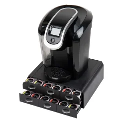 Mind Reader Plastic 2-Tier 6-Drawer Coffee Pod Storage Drawer, 72 Pod Capacity, Black (TRY6PC-BLK)