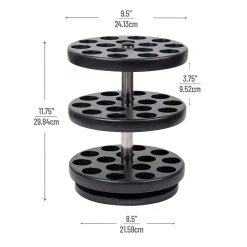 Mind Reader Plastic 3-Tier Single Serve Pod Carousel, 45 Pod Capacity, Black (PODSUS45-BLK)