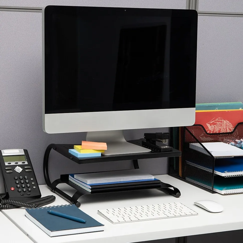 Mind Reader 2-Tier Adjustable Ventilated Monitor Stand, Black (MON2T-BLK)