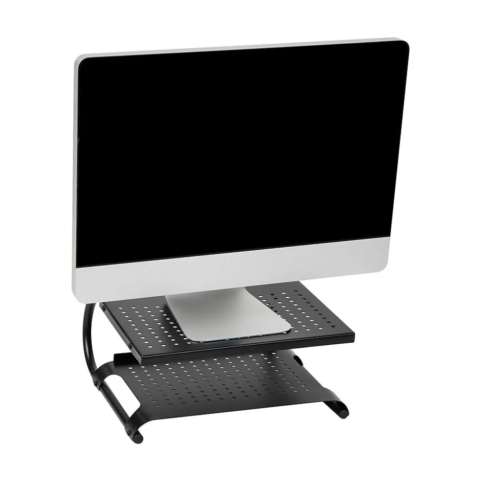 Mind Reader 2-Tier Adjustable Ventilated Monitor Stand, Black (MON2T-BLK)