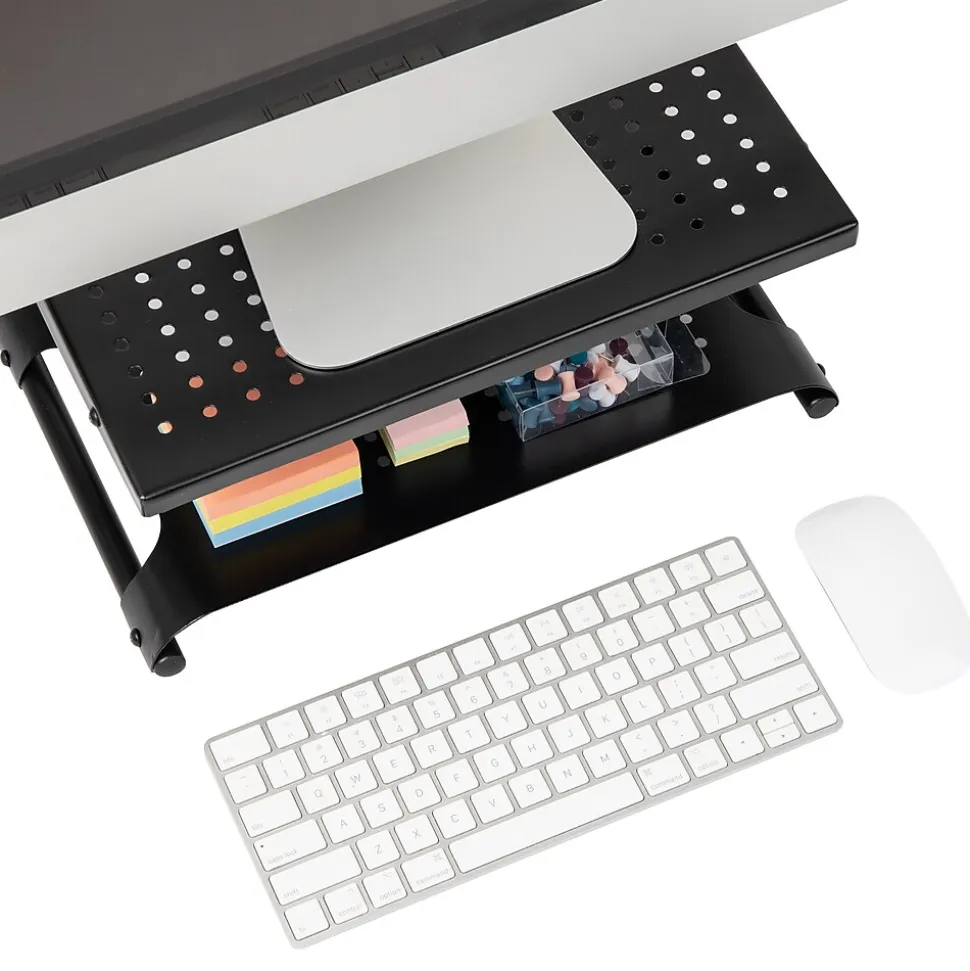 Mind Reader 2-Tier Adjustable Ventilated Monitor Stand, Black (MON2T-BLK)