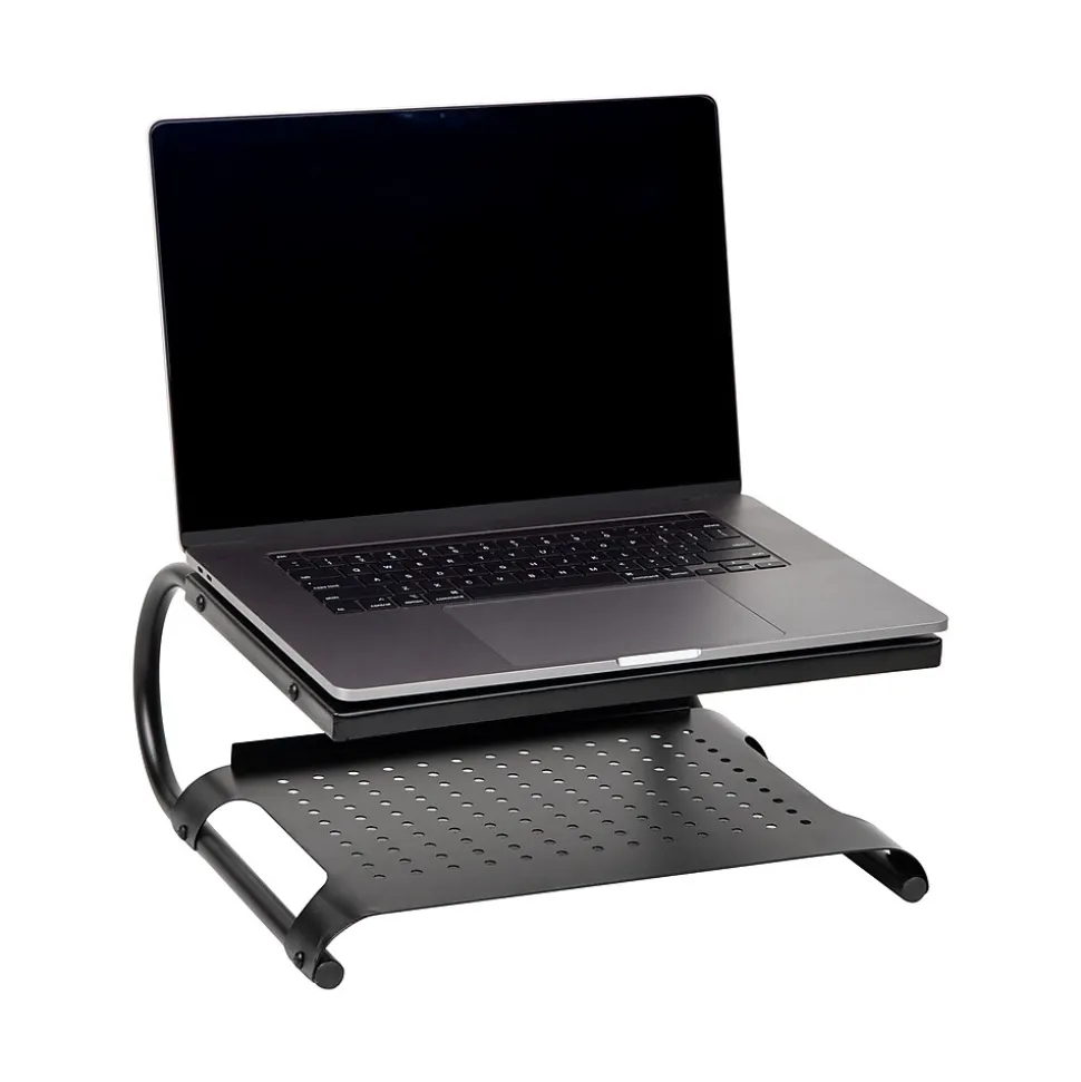 Mind Reader 2-Tier Adjustable Ventilated Monitor Stand, Black (MON2T-BLK)