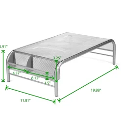 Mind Reader Ventilated Monitor Stand with Side Storage, Silver (MESHM-SIL)