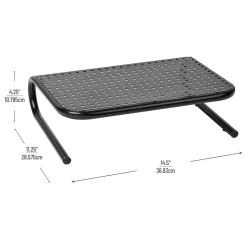 Mind Reader Ventilated Monitor Stand, Holds up to 44 lbs., Metal, Black, 2/Pack (2METMONST-BLK)