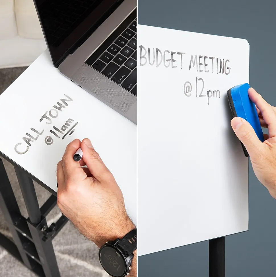 Mind Reader 21"W Adjustable Standing Whiteboard Desk, Black (SDWBOARD-BLK)