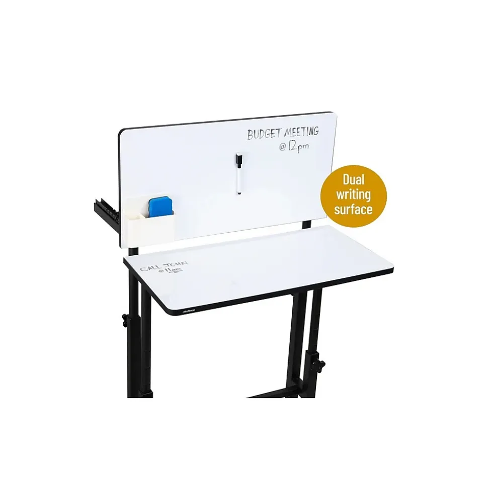 Mind Reader 21"W Adjustable Standing Whiteboard Desk, Black (SDWBOARD-BLK)