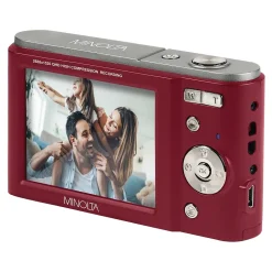 Minolta 44 MP Digital 2.7K Quad HD Camera, 16x Digital Zoom, Red (MND20-R)