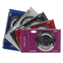 Minolta 44 MP Digital 2.7K Quad HD Camera, 16x Digital Zoom, Silver (MND20-S)