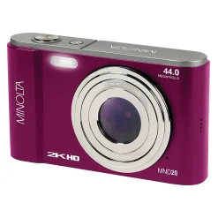 Minolta 44 MP/2.7K Quad HD Digital Camera with 16x Digital Zoom, Magenta (MND20-M)