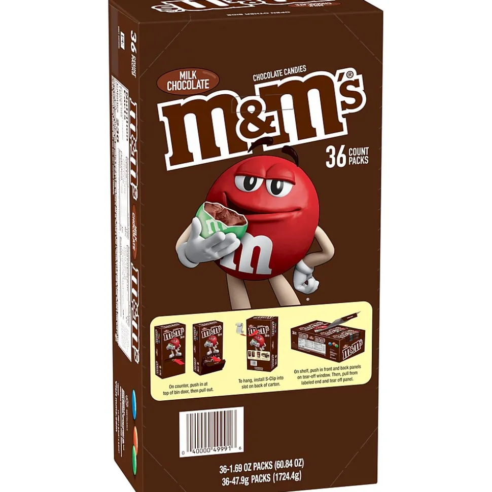 M&M's Milk Chocolate Pieces, 1.69 oz., 36/Box (MMM49990)