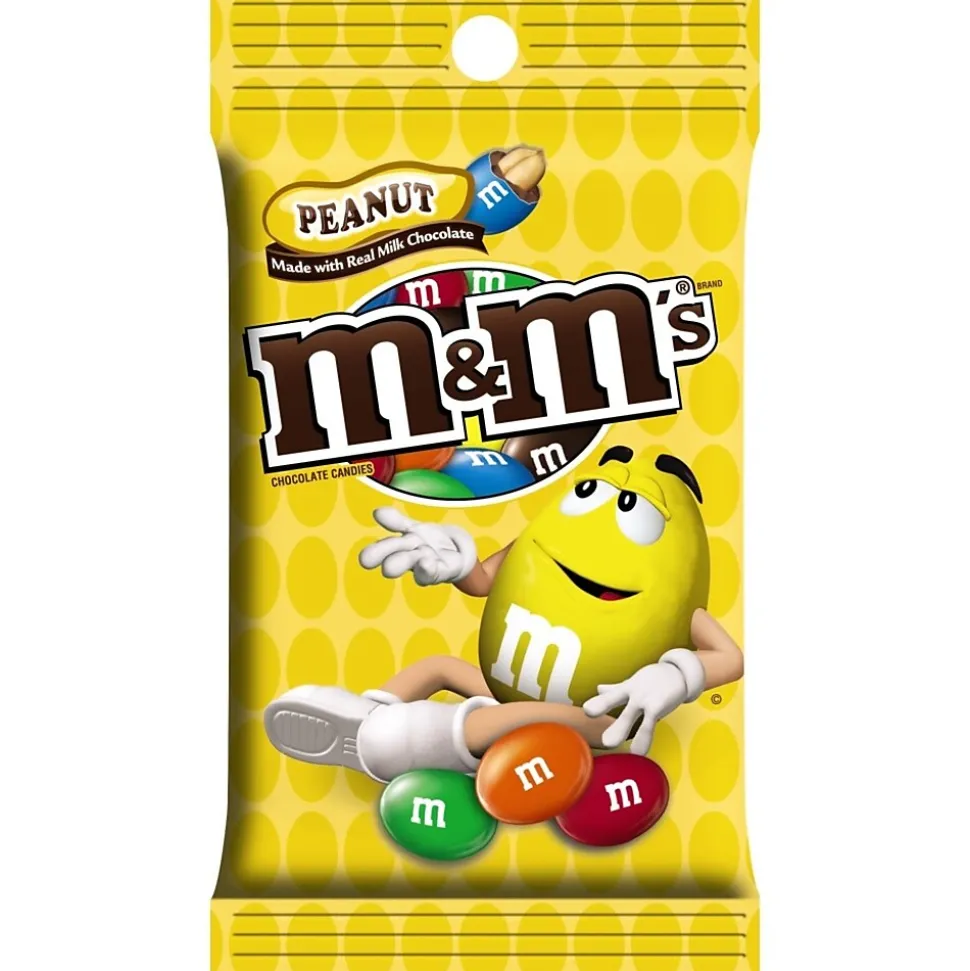 M&M's Peanut Milk Chocolate Pieces, 5.3 oz., 12/Carton (MMM01732)