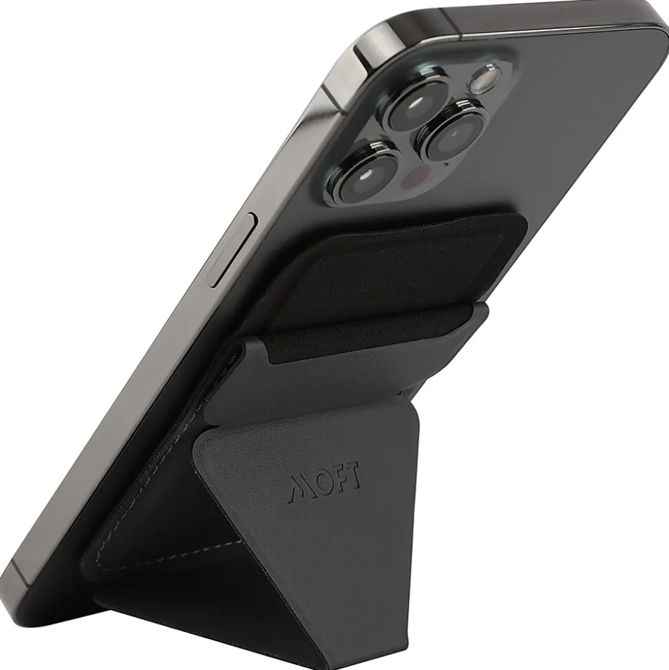 MOFT Snap-on Phone Stand and Wallet for iPhone 12 and 13 Series, Night Black (MS007M-1-BK)
