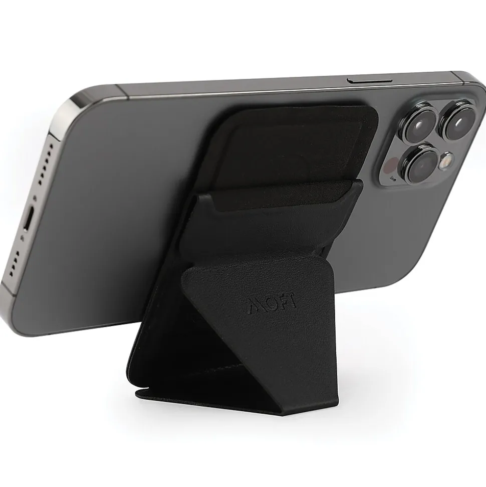 MOFT Snap-on Phone Stand and Wallet for iPhone 12 and 13 Series, Night Black (MS007M-1-BK)