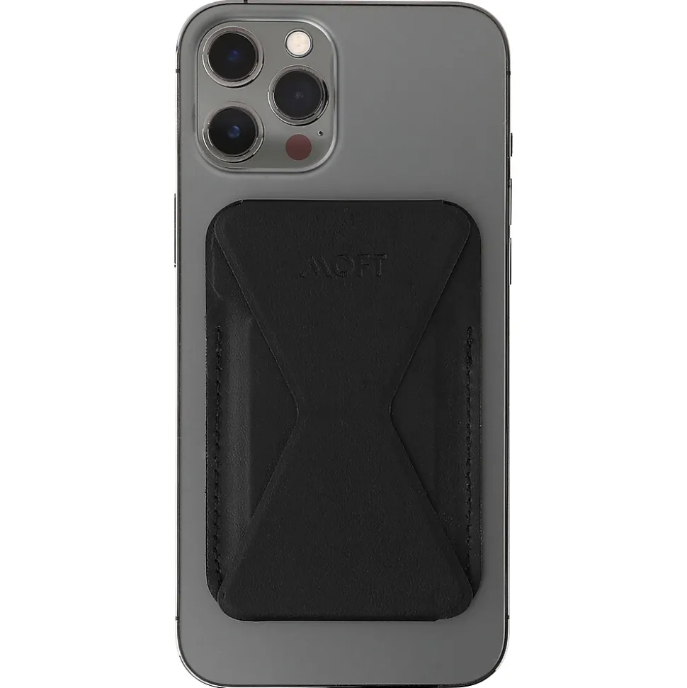 MOFT Snap-on Phone Stand and Wallet for iPhone 12 and 13 Series, Night Black (MS007M-1-BK)
