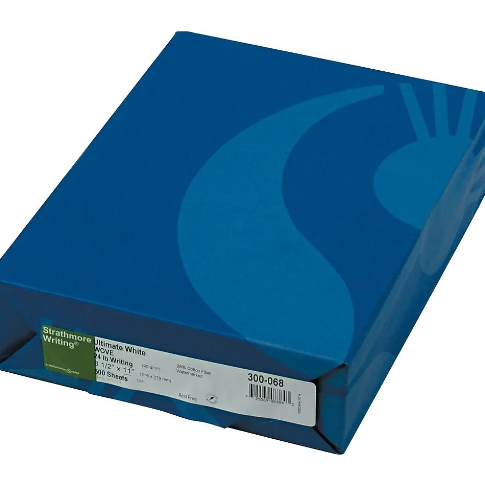 Mohawk® Strathmore 8 1/2" x 11", 24 lbs. Writing Wove Paper, Ultimate White, 500/Rm
