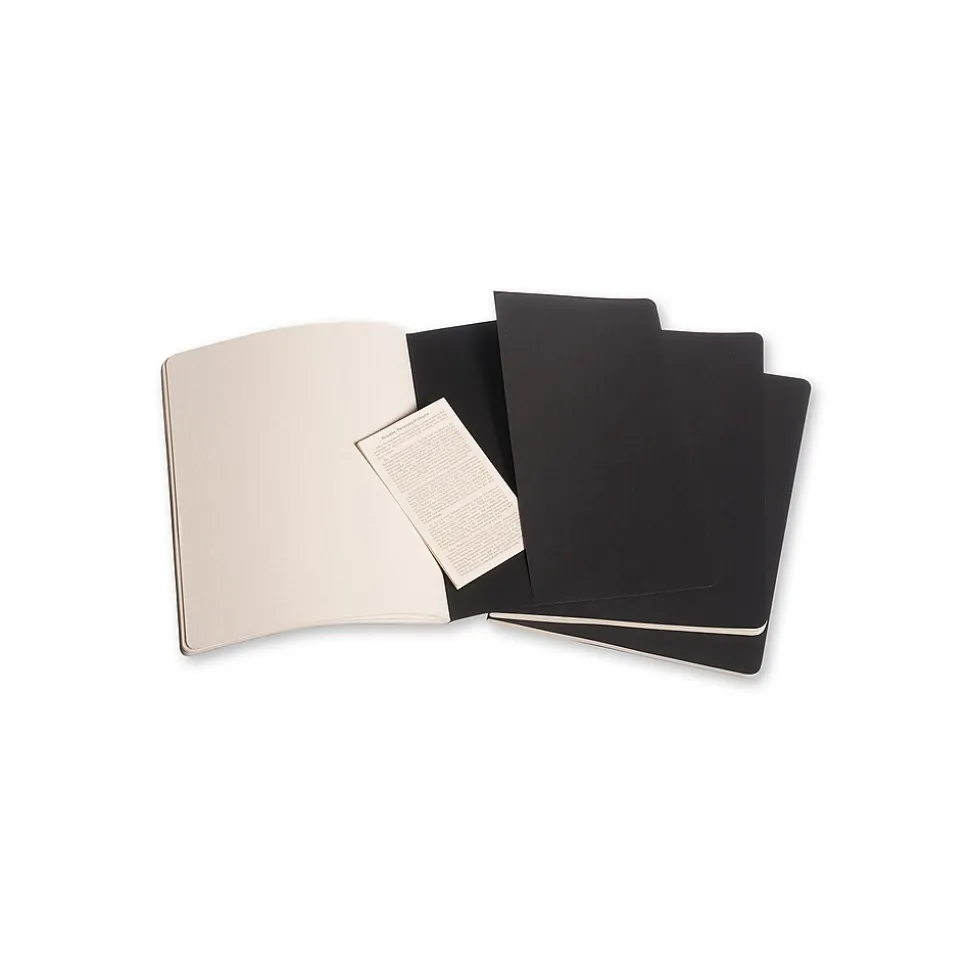 Moleskine Cahier 1-Subject Professional Notebooks, 7.5" x 10", Quad, 60 Sheets, Black (9788883705021)