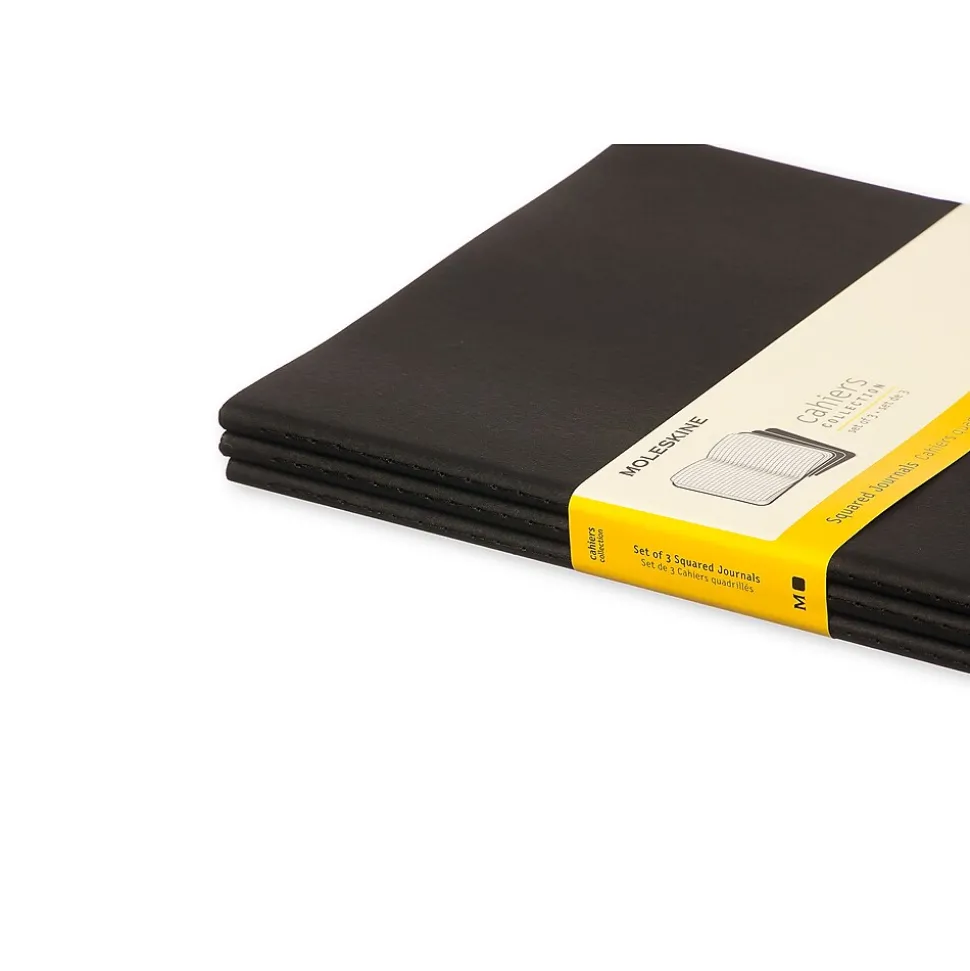 Moleskine Cahier 1-Subject Professional Notebooks, 7.5" x 10", Quad, 60 Sheets, Black (9788883705021)