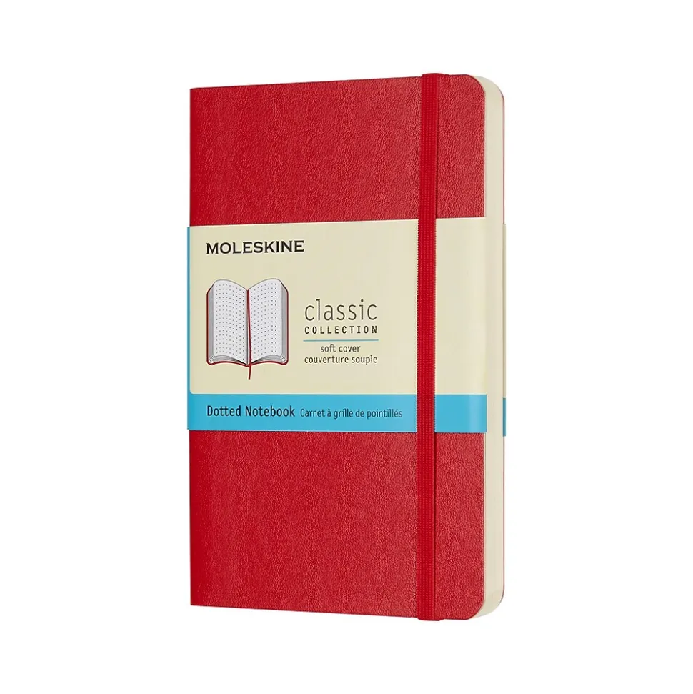 Moleskine Classic Professional Notebook, 3.5" x 5.5", Wide Ruled, 96 Sheets, Scarlet Red (854597)