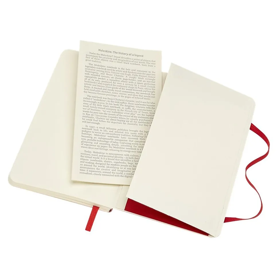 Moleskine Classic Professional Notebook, 3.5" x 5.5", Wide Ruled, 96 Sheets, Scarlet Red (854597)