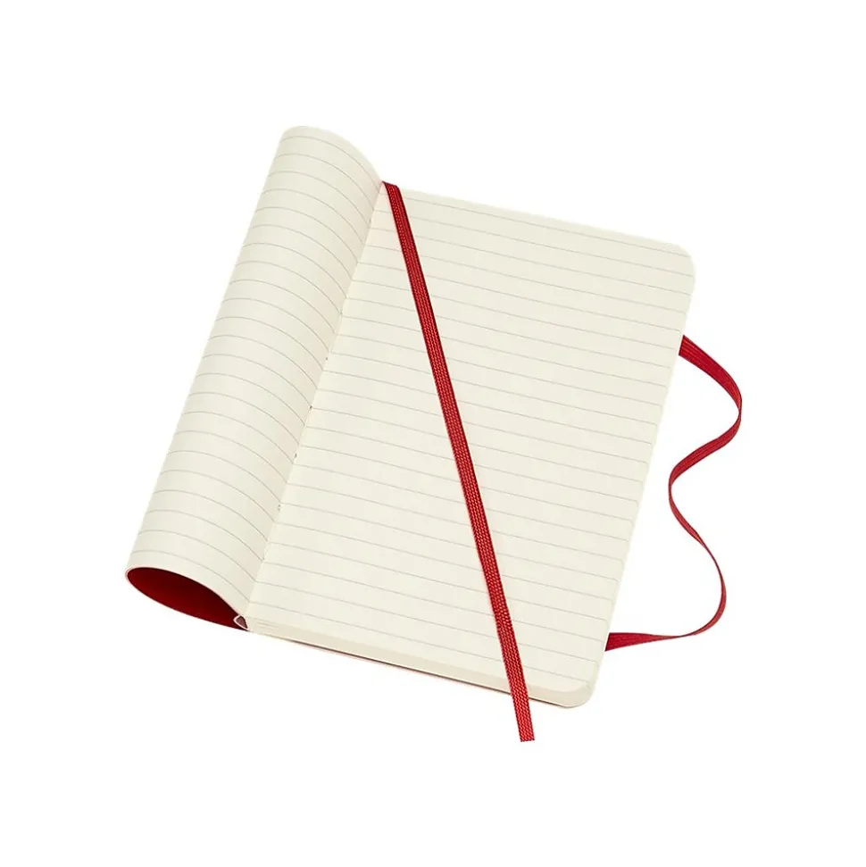 Moleskine Classic Professional Notebook, 3.5" x 5.5", Wide Ruled, 96 Sheets, Scarlet Red (854597)