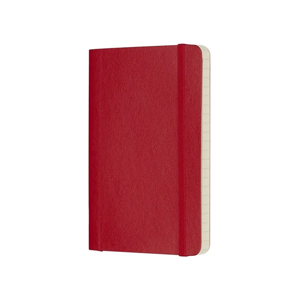 Moleskine Classic Professional Notebook, 3.5" x 5.5", Wide Ruled, 96 Sheets, Scarlet Red (854597)