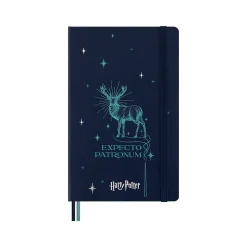 Moleskine Harry Potter Expecto Patronum Limited Edition Notebook, 5" x 8.25", Narrow-Ruled, Blue/Teal (LEHP23QP060)